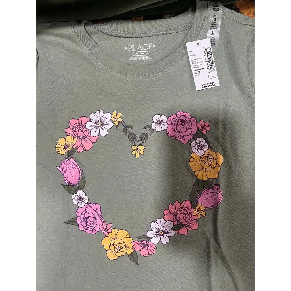 Girls TCP Graphic T shirt Bundle size 10-12 pink green